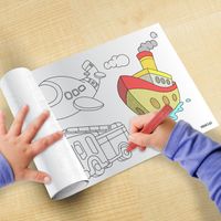 Inkmeo Learn About Vehicles Reusable Colouring Roll